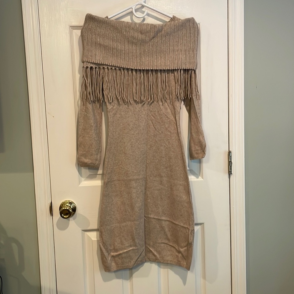Alice + Olivia Cashmere Fringe Dress Small